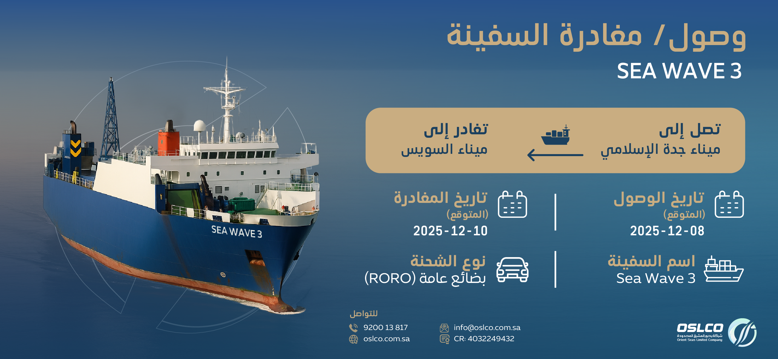 Arrival of SEA WAVE 3 at Jeddah Port